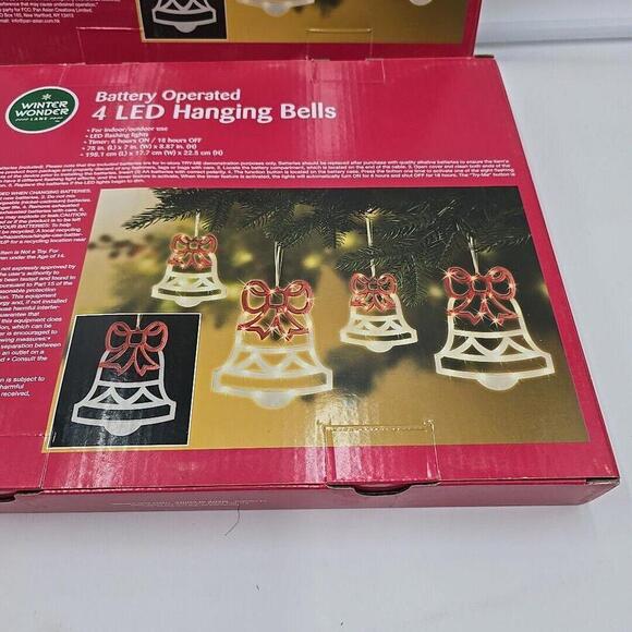 Winter Wonder Lane Battery operated‎ 8 LED Christmas Hanging Bells Total In/Out - Picture 9 of 14